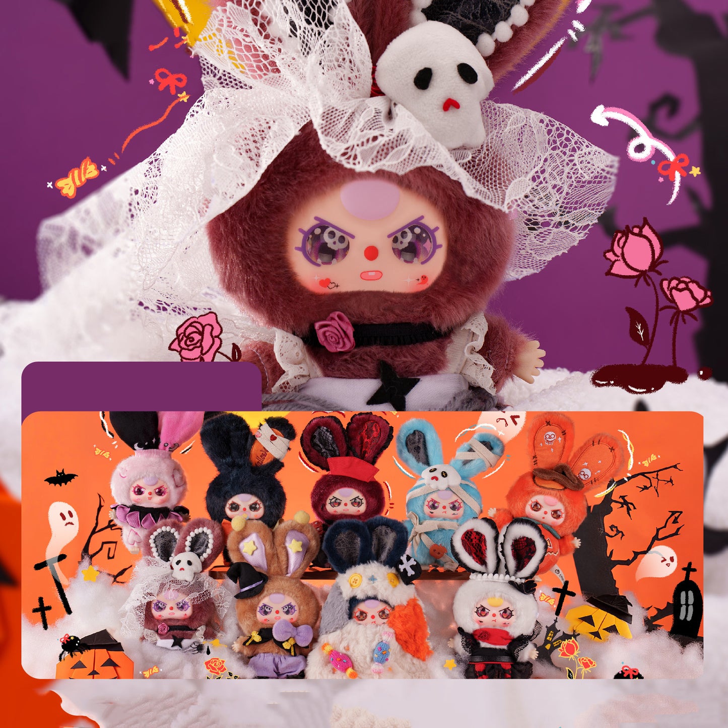 Baby Three Halloween Castle Adventure Series Plush Dolls