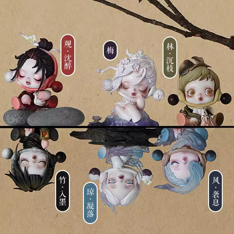 SKULLPANDA The Ink Plum Blossom Series PVC Figures