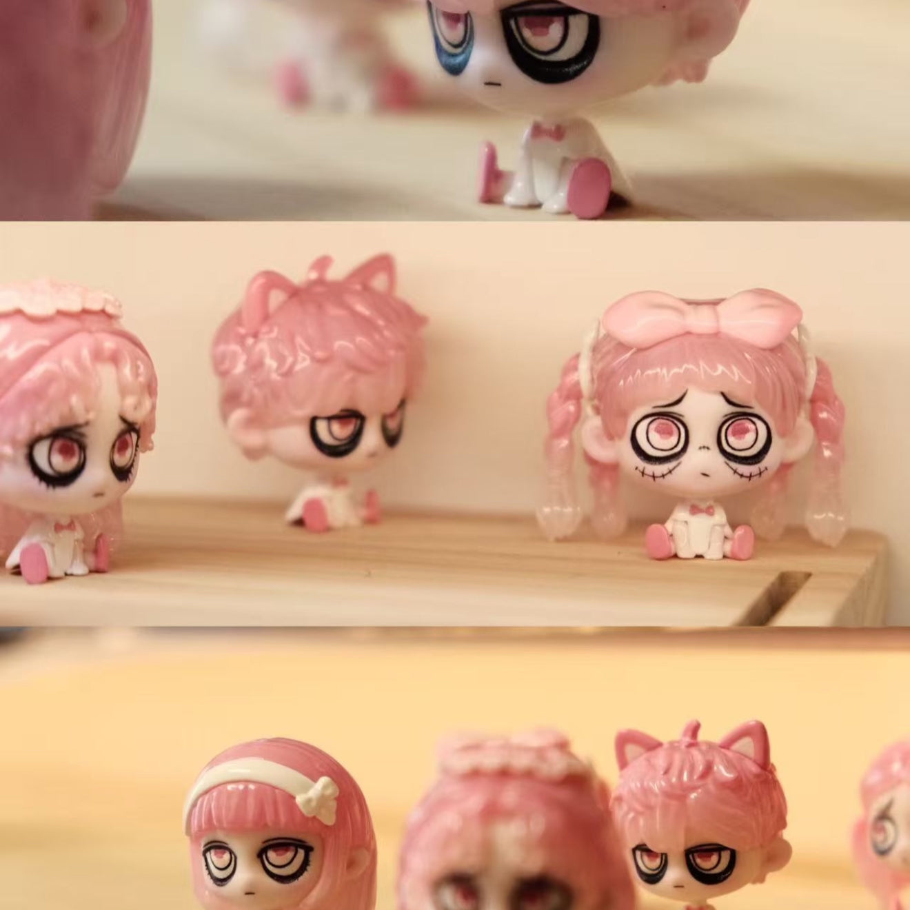 KIKI Row Sitting Series Mini Beans Figures