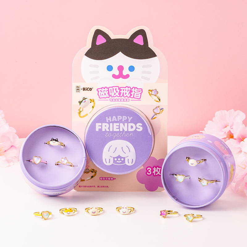 RiCO Happy Friends Together Series Ring Toys Figures