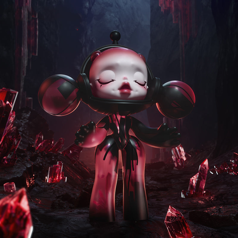 MEGA α SKULLPANDA 400% Red Crystal Figure