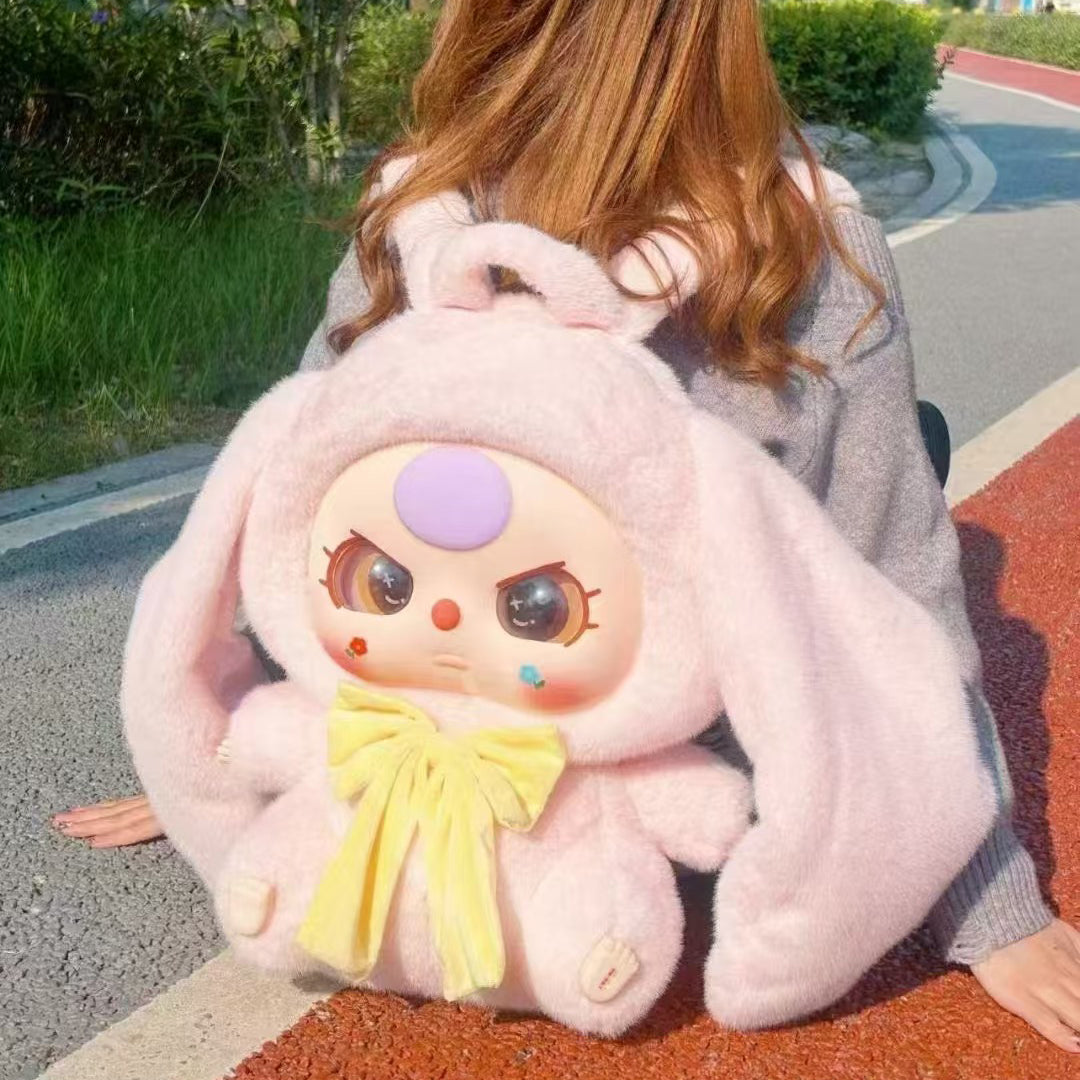 Baby Three Bunny Plush Schoolbag Doll