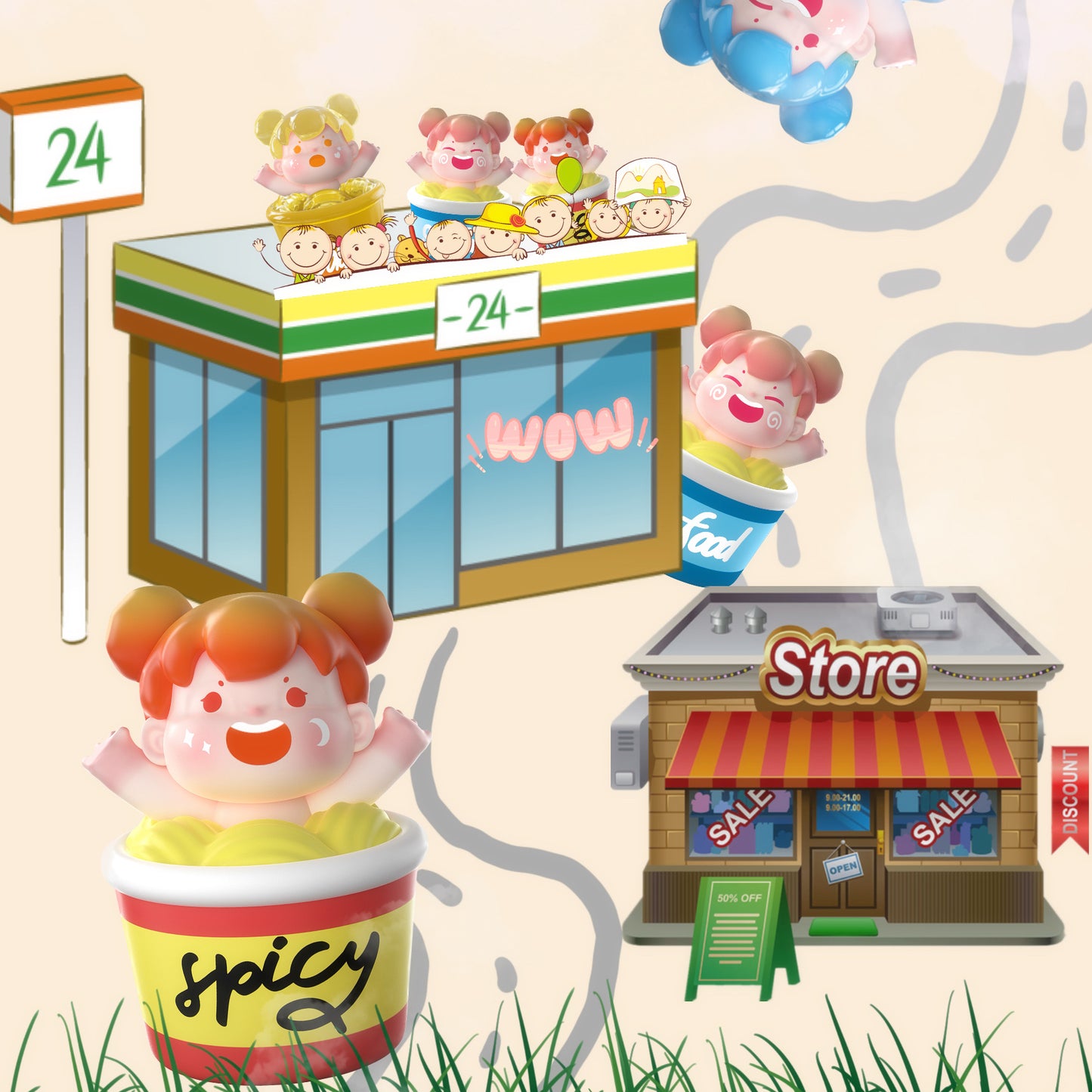 WOOW Bring You Good Things Mini Beans Series PVC Figures