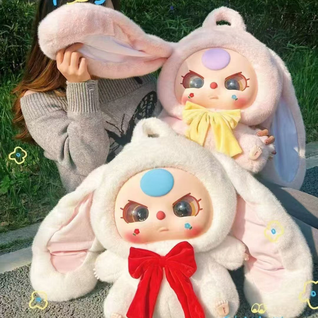 Baby Three Bunny Plush Schoolbag Doll