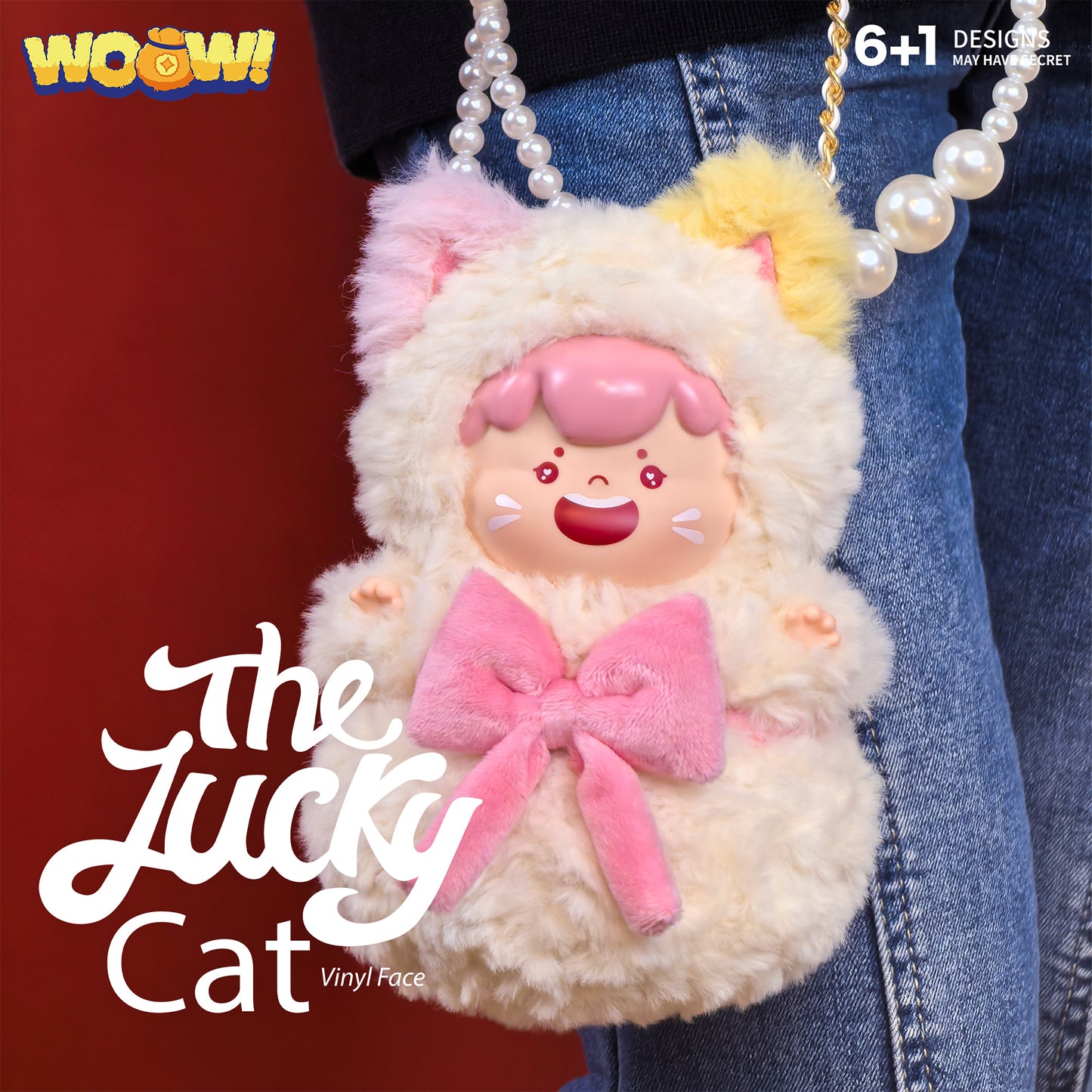 【BOGO】WOOW The Lucky Cat Series Vinyl Face Plush Bag Dolls