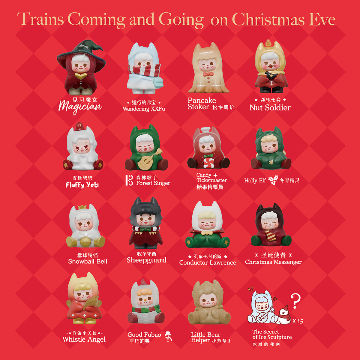 XXFU XiaoXiaoFu Christmas Train Series Mini Beans Figures