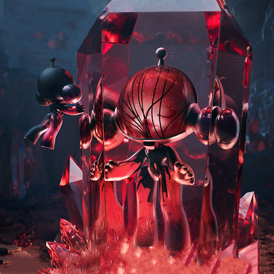 MEGA α SKULLPANDA 400% Red Crystal Figure