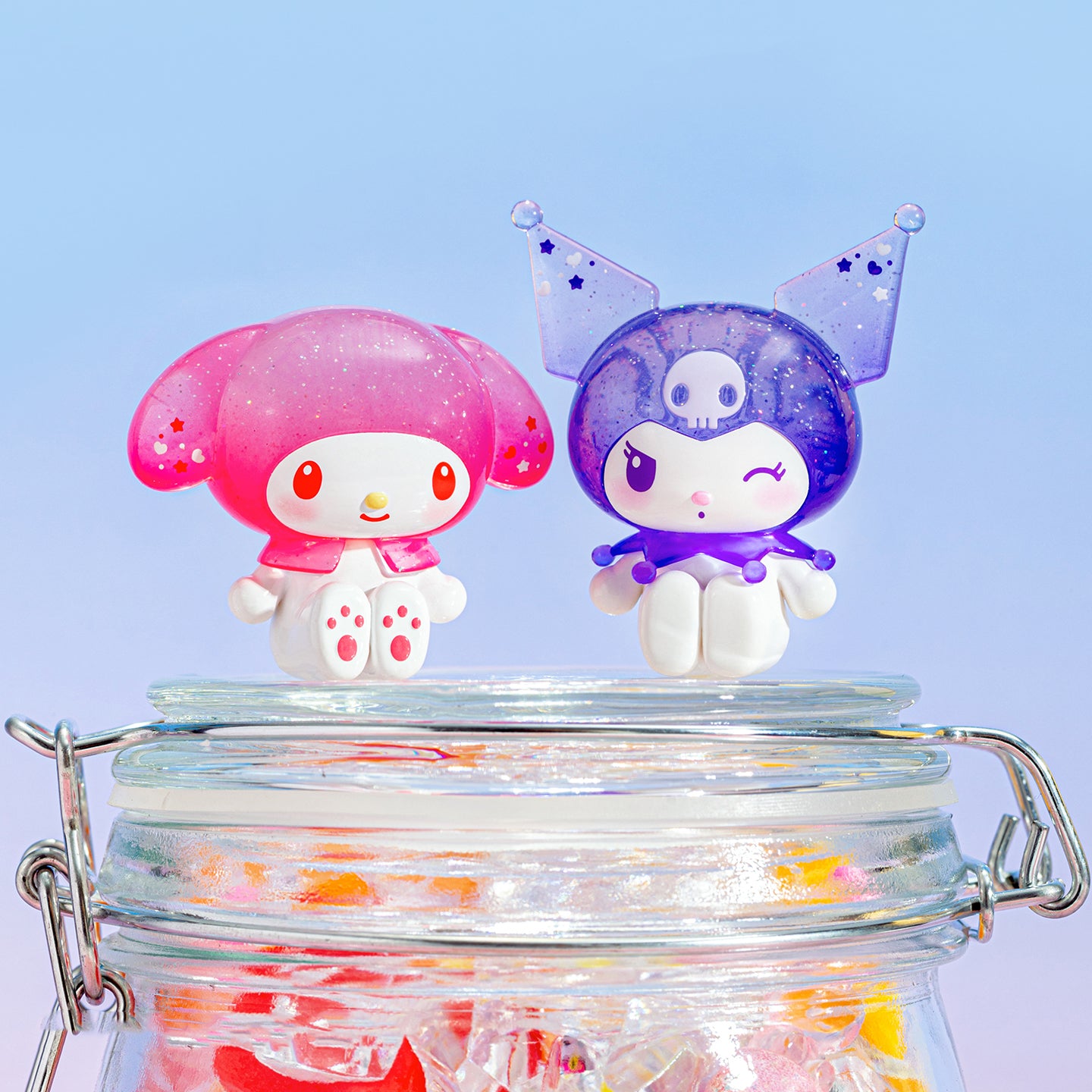 MY MELODY & KUROMI Ramune-style Series Mini Beans Figures