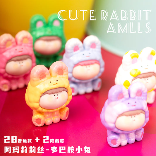 Amlls Colorful Rabbit Mini Beans Series Figures