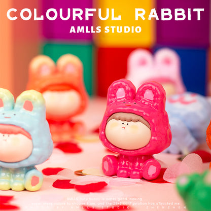 Amlls Colorful Rabbit Mini Beans Series Figures