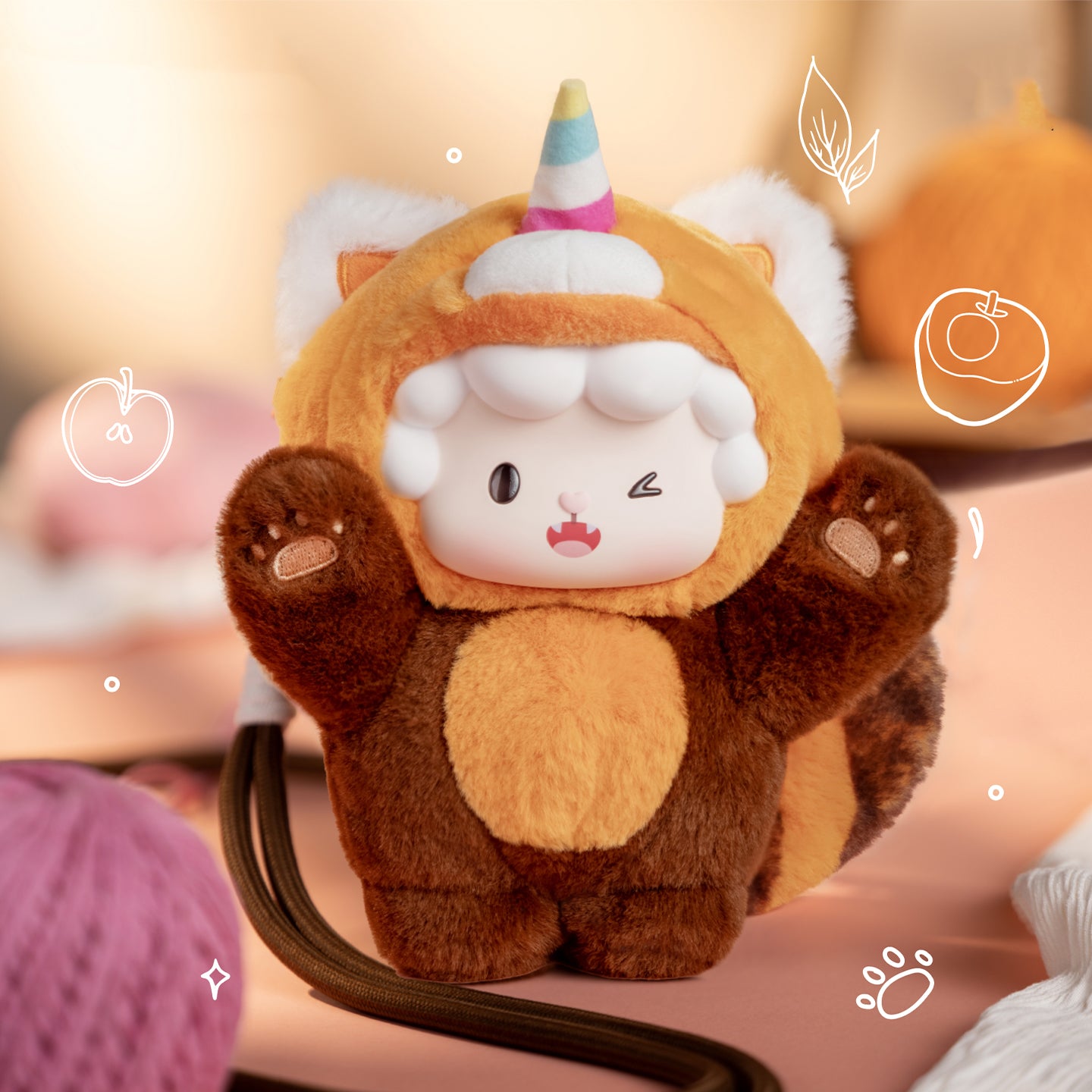 Gyun Crossbody Bear Series Plush Slouch Crossbody Mystery Dolls