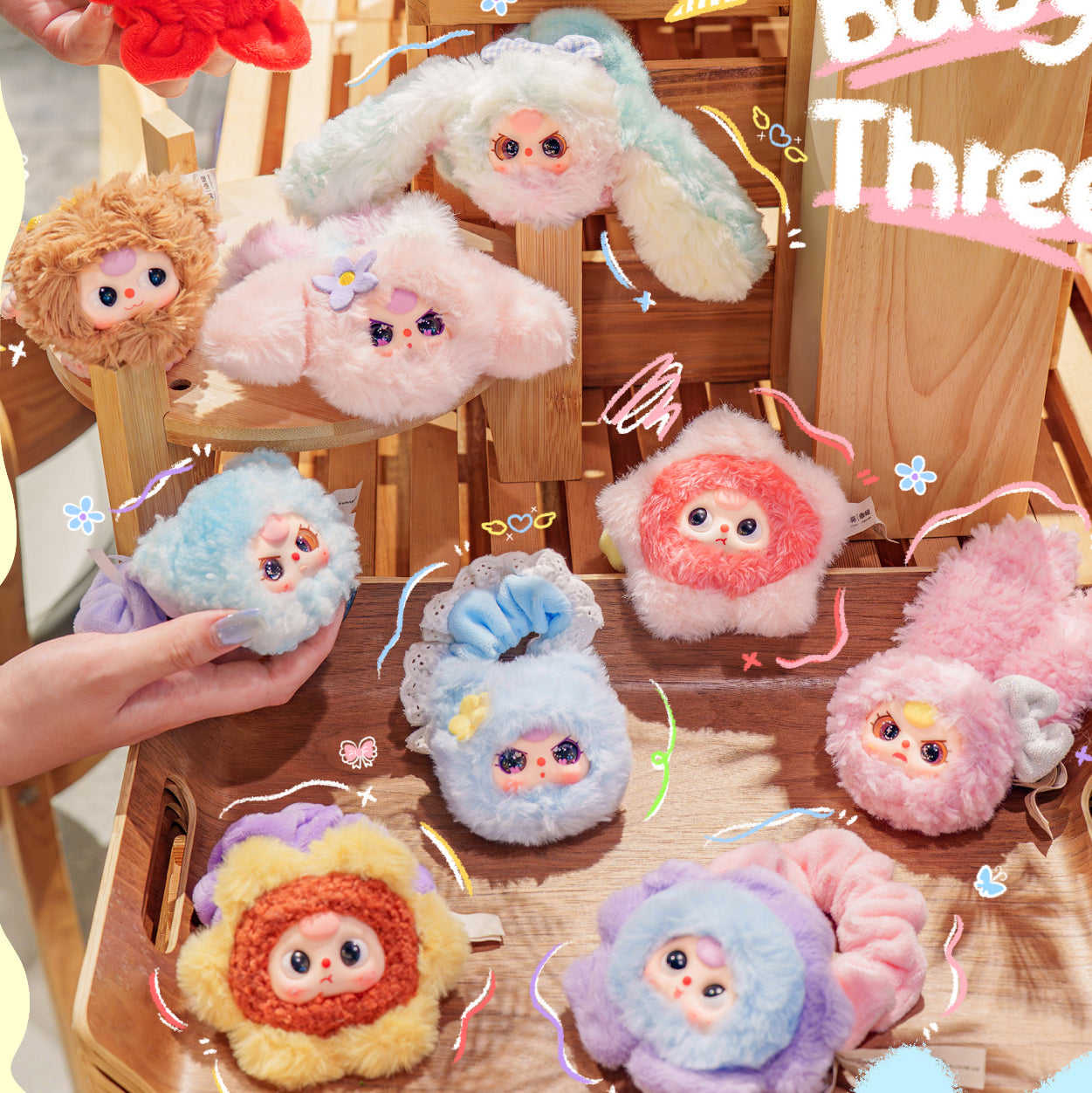Baby Three Cute Hair Tie Series Plush Dolls – Hahatoys