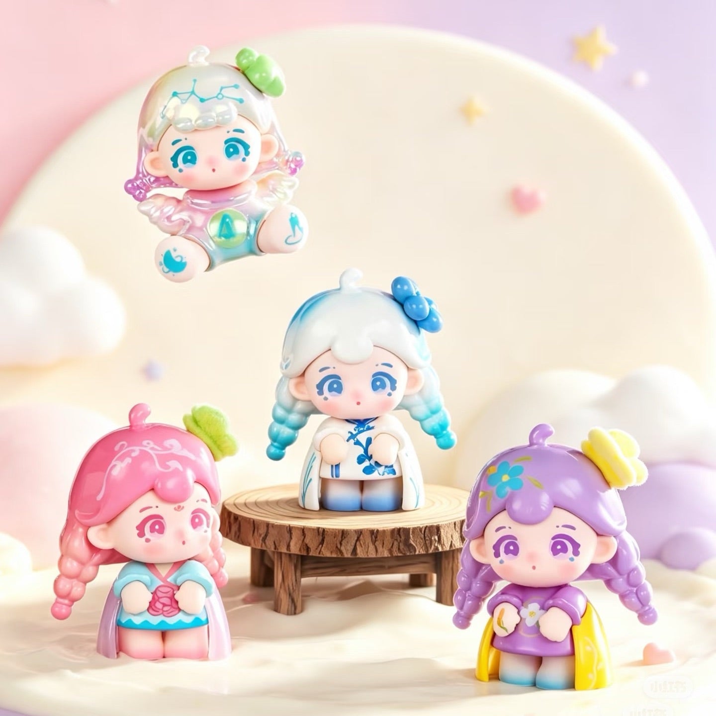 P-Peach.Three-Life Career Dream Journey Series Mini Bean Figures