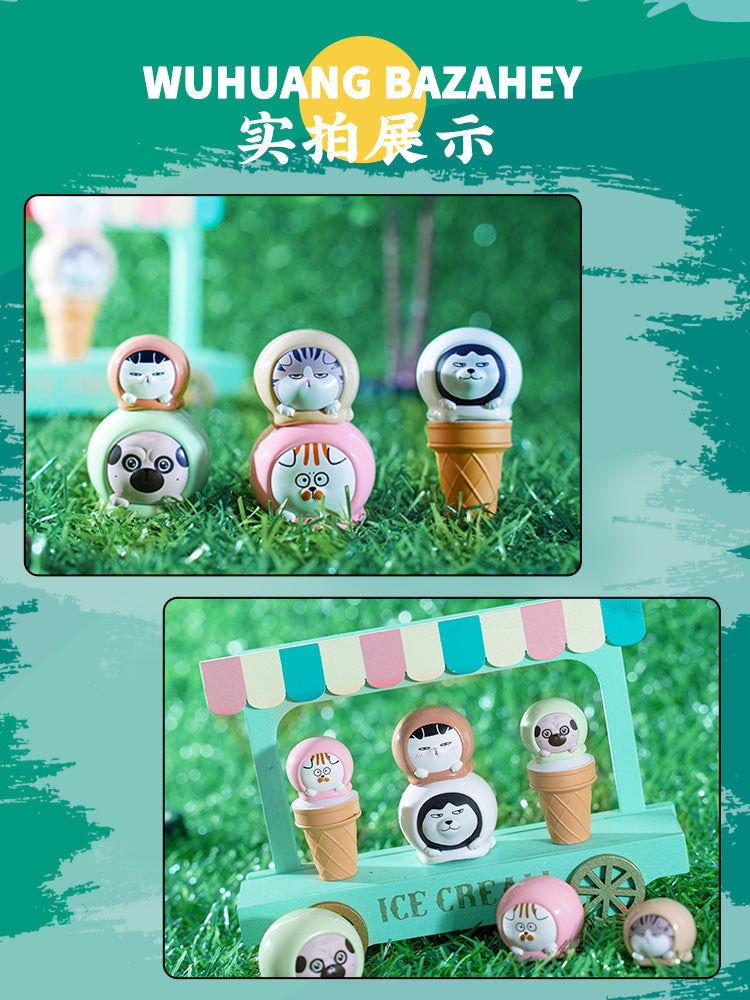 WUHUANG Cat Ice Cream Mini Beans Series PVC Figures