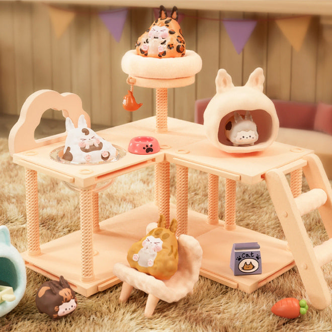 【BOGO】Фигурки из ПВХ серии KIKI Cat Apartment 