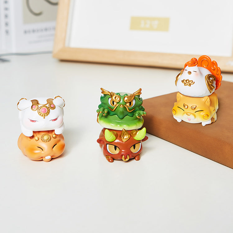 FUFUTIETIE Chinese Zodiac Mini Beans Series PVC Figures