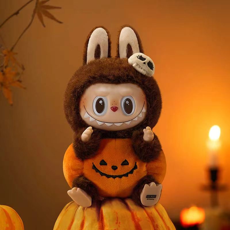 THE MONSTERS Halloween Series-Sitting Pumpkin Vinyl Plush Pendant Doll