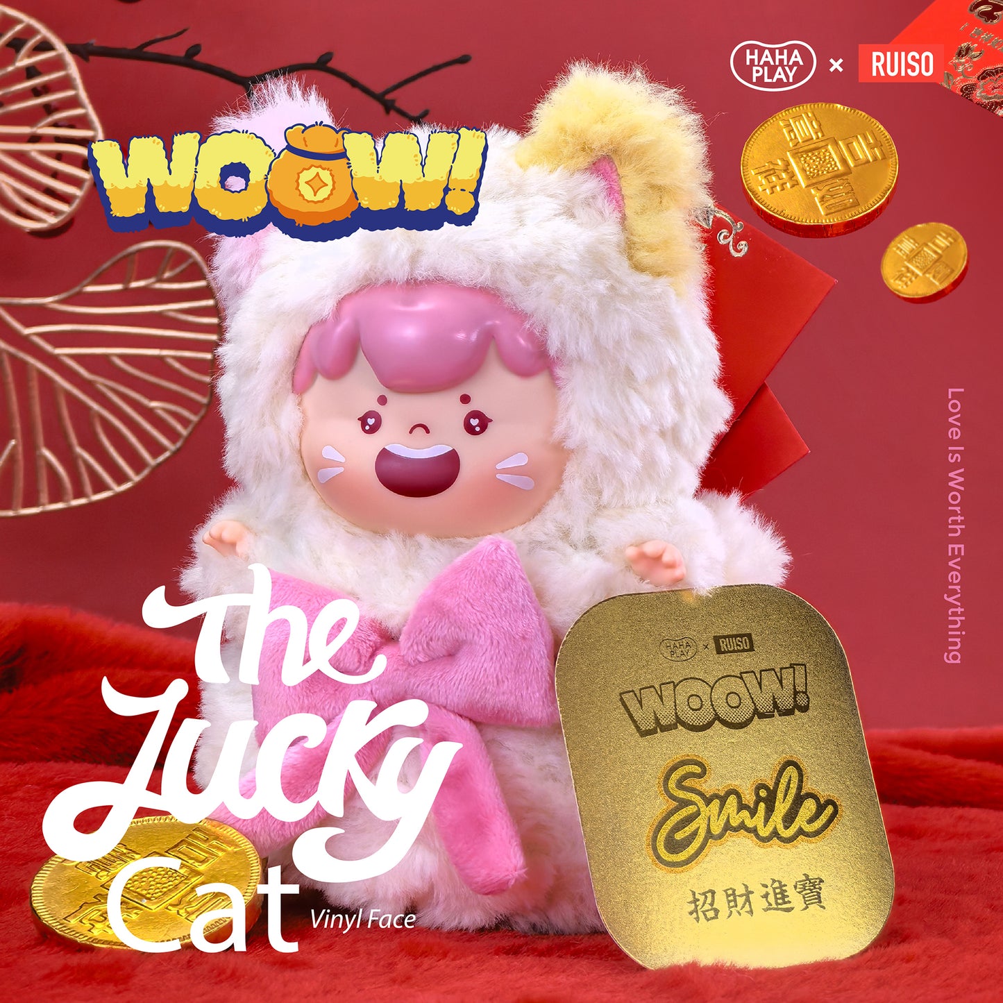 WOOW The Lucky Cat Series Vinyl Face Plush Bag Dolls