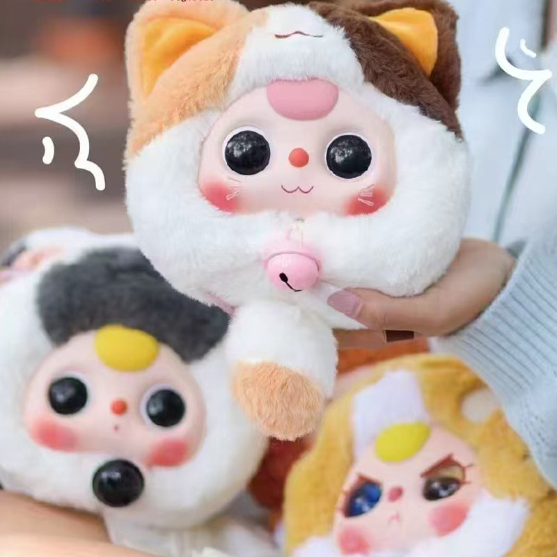 Baby Three Fortune Cat Zipper Bag Series Plush Dolls