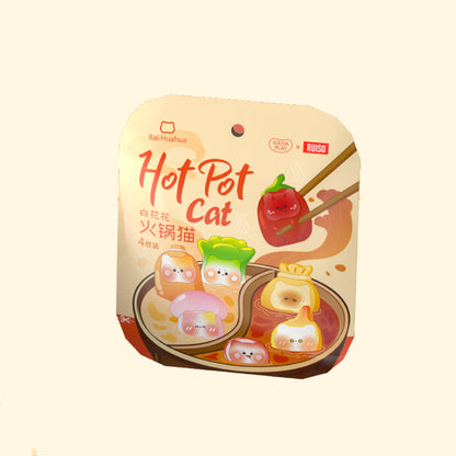 Bai.Huahua Hot Pot Cat Mini Beans Series PVC Figures