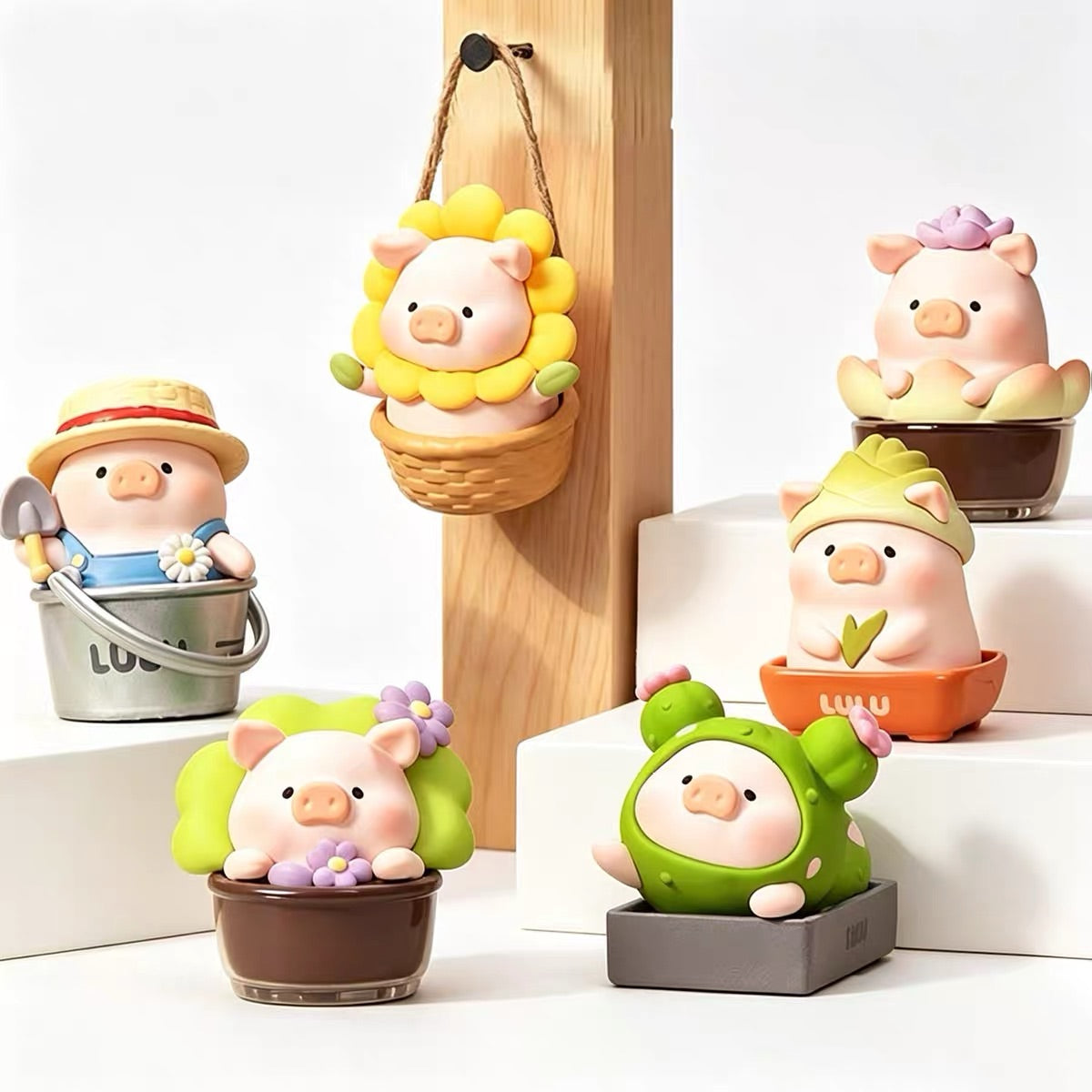 Lu-lu Pig Flower Room Series Mini Bean Figures