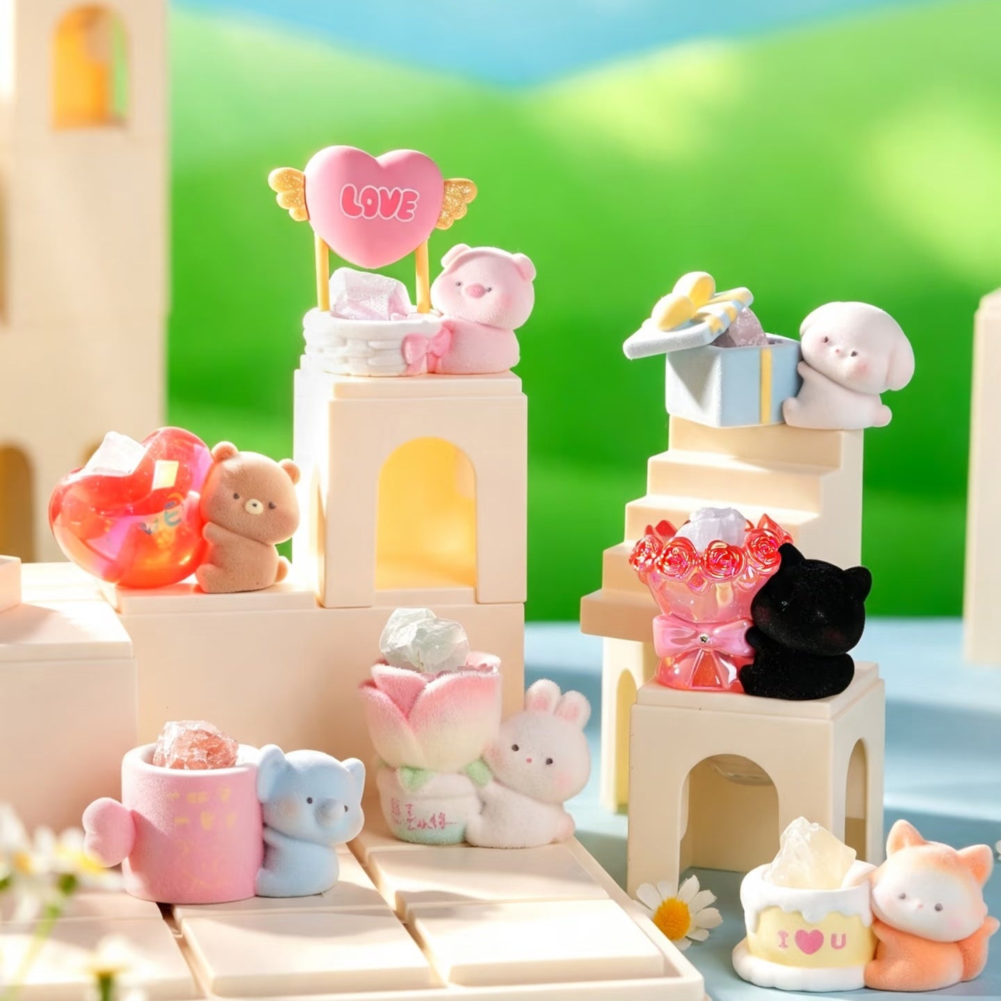 Cupid Hug Energy Crystal Stone Series Figures