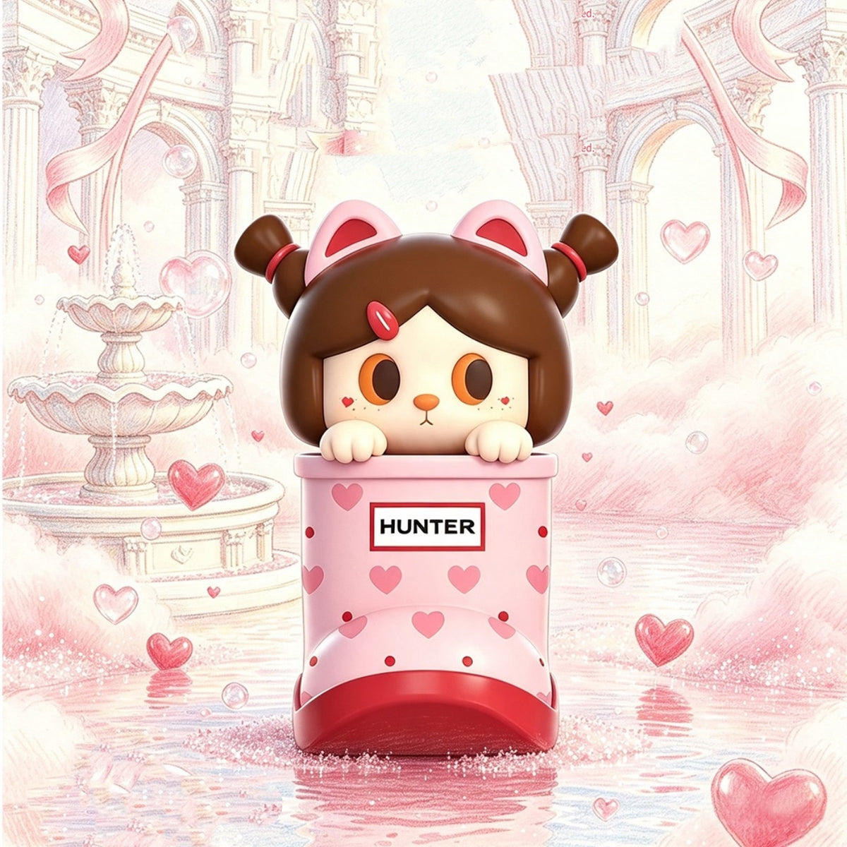 HUNTER×Beibei Cat Rain Boot Universe Series Mini Bean Figures