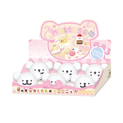 Maltese Sweet Box Series Puppy Face Mini Beans PVC Figures