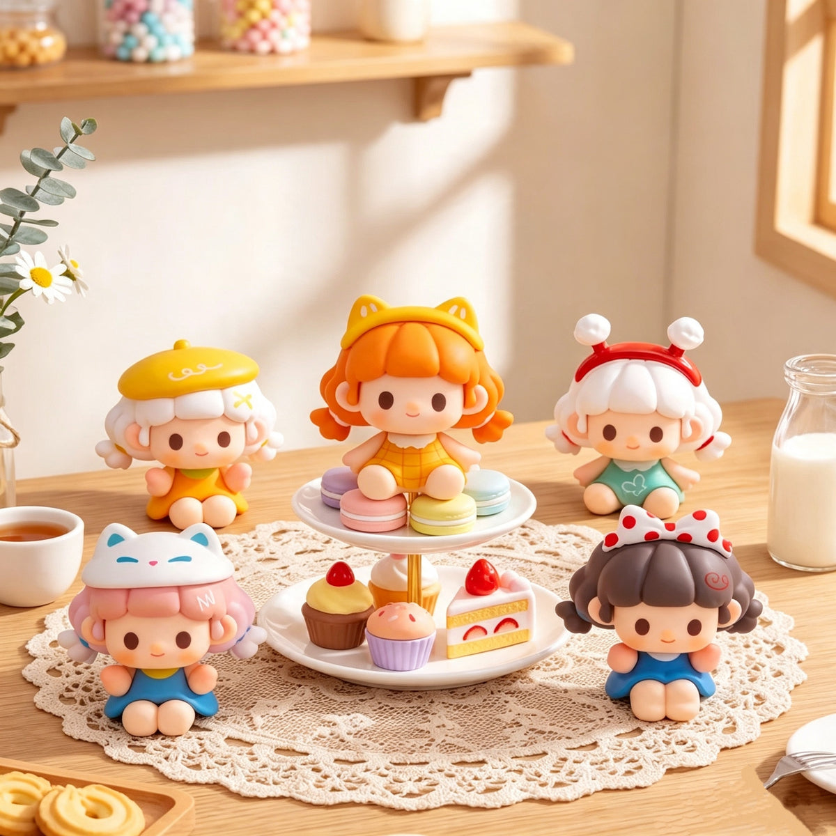 Titi Animal Tea Party Series Mini Beans Figures