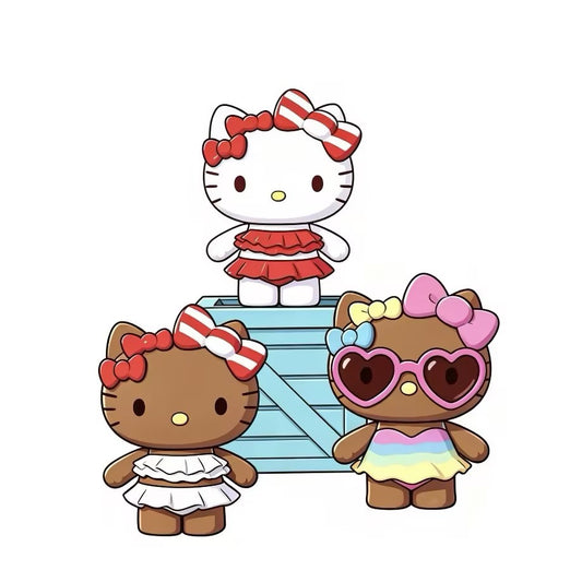 He-llo Ki-tty Swimsuit Party Series Mini Bean Figures